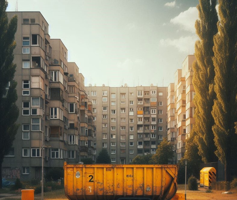 kontener na śmieci na Zawadach