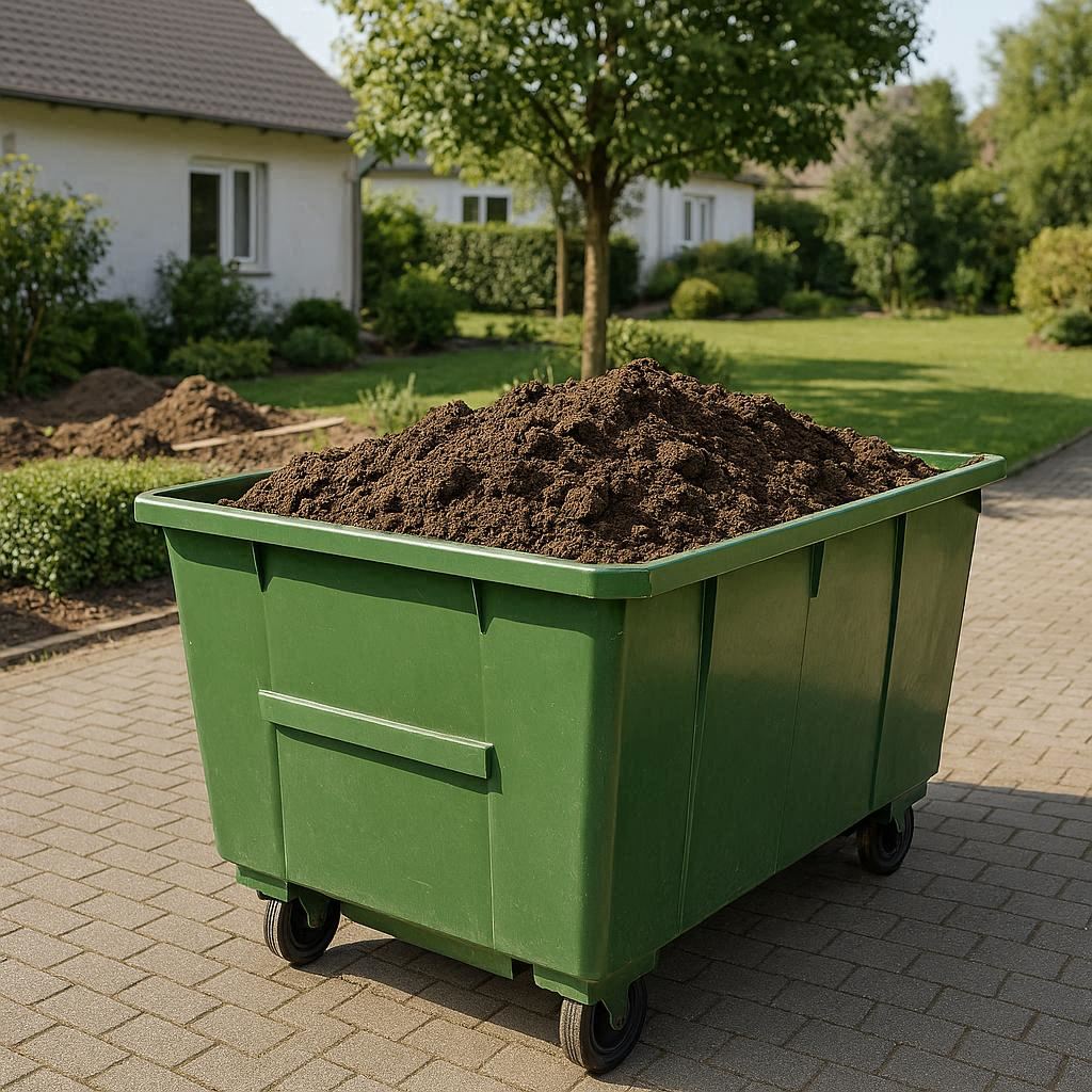 Kontener wypełniony ziemią